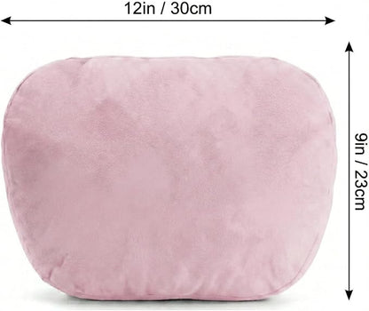 2PCS Car Pillow for Car Neck Pillow for Driving Seat Neck Support Soft Cushion Back Support Head-Rests for Vehicle Sleeping with Elastic Adjustment Strap (Light Pink, Head)