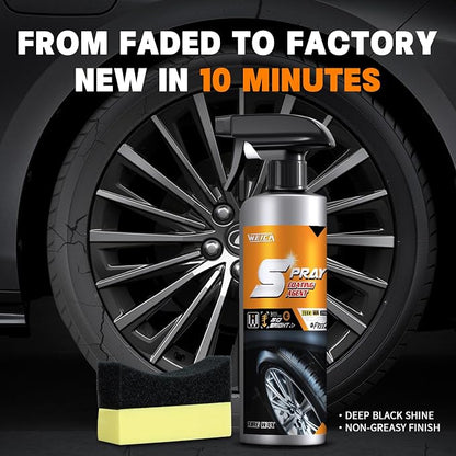 Wheel & Tire Care Kit: Acid Wheel Cleaner (500ml) + Tire Shine Spray (300ml) with Brush & Microfiber Towel