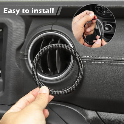 for Wrangler JL Interior Trim Kit Carbon Fiber Dashboard for Jeep Wrangler JL JLU Gladiator JT 2018-2023 Carbon Fiber Interior Accessories 21pcs