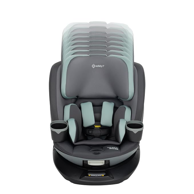 Safety 1st Turn and Go 360 ST 360 Rotating Car Seat, SafetySwivel, SecureTech Installation, All-in-One Convertible Car Seat, 3-in-1 Rear-Facing, Forward-Facing, Booster, 5-100 lbs, Seafoam Mist