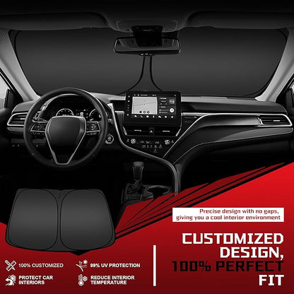 Windshield Sun Shade for 2010-2025 2026 Dodge RAM 2500 3500 Foldable Sun Sunshade for Car Front Window Blocks UV Rays and Heat Automotive Interior Protector Custom Fit Accessories