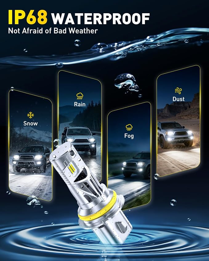 AUXITO Latest 9007 HB5 Head1ight Bulbs, 50,000LM 1000% Ultra-Bright, 20 Years Lifespan, 6500K Cool White, 3 Min Quick Install, No Flicker, 99% Compatibility, Pack of 2