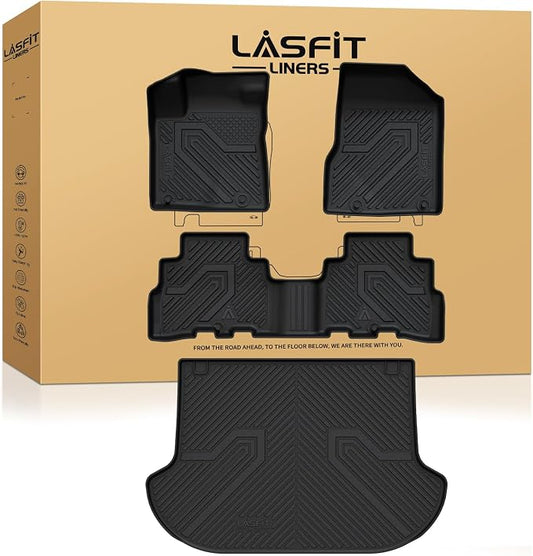 LASFIT Floor Mats & Cargo Mat for Nissan Murano 2015-2024, All Weather TPE Custom Fit Floor Liners for Murano 2024 2023 2022 2021 2020 2019 2018 2017 2016 2015 Mat Full Set Car Mats & Trunk Mat, Black