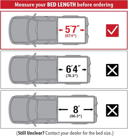 MaxMate Soft Quad-fold Truck Bed Tonneau Cover Compatible with 2009-2018 Dodge Ram 1500; 2019-2025 Classic | 5'7" (67") Bed | TCD484015