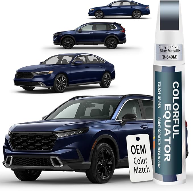 Car Touch up Paint(B-640M Canyon River Blue Metallic) Compatible with Honda, Car Paint Pen Scratch Repair Two-In-One Touch Up Paint, Premium Car Scratch Remover for Deep Scratches