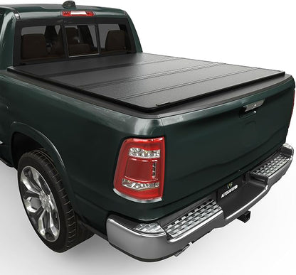 AUTOSAVER88 Hard Quad Fold Truck Bed Tonneau Cover Fit for Dodge Ram 1500 2002-2023, Dodge Ram 2500 3500 2003-2026 with 8ft Bed Without Rambox