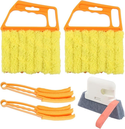5-Pack Blind Cleaning Kit - Professional Tools for Window Blinds, Air Vents, Tracks & Fans | Extendable Handle with Washable Microfiber Brushes | All-in-One Dust Removal Set