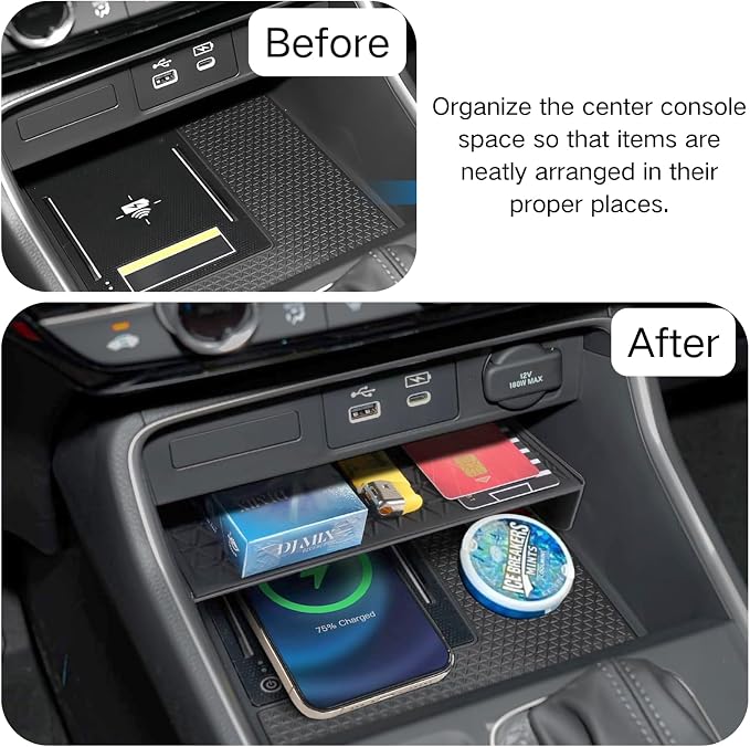 3PCS Center Console Organizer for Honda 2023 2024 2025 2026 CRV Accessories Middle Console Organizer CR-V Interior Armrest Insert Tray Hidden Storage Box Secret Compartment