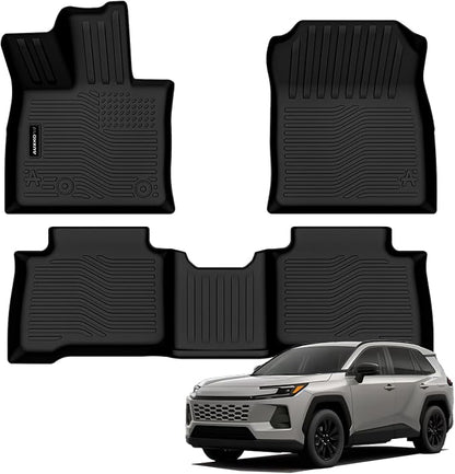Auxko All Weather Floor Mats for Toyota rav4 Hybrid 2026 (Not for PHEV) TPE Rubber Liners Accessory for Toyota rav4 Hybrid 2026 Odorless Anti-Slip Mats Black