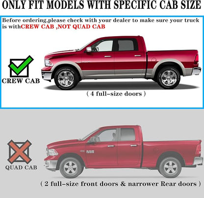 COMNOVA 6 Inches Running Boards for 2019-2026 Dodge Ram 1500 Crew Cab New Body Style (Excl. Ram 2500/3500/Classic), Stainless Steel Side Steps, Truck Step Bars Nerf Bars.