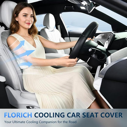 FLORICH Cooling Car Seat Cushion Front Seat Ventilated Car Seat Cover 2-Hours Auto Off Cooling Mat for Car Seats with 3-Speed Adjustable Universal Fit for 12V/24V Car SUV Truck Van for Summer, Gray