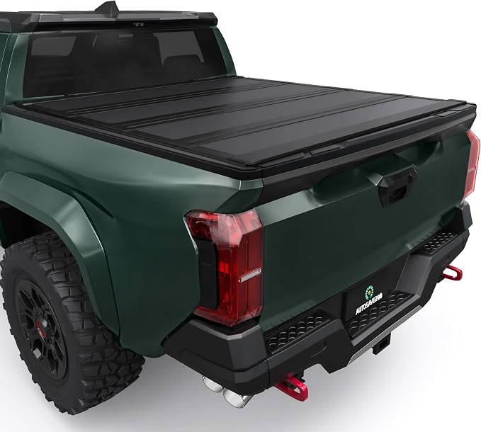 AUTOSAVER88 Low-Profile Hard Quad Fold Truck Bed Tonneau Cover Fit for Toyota Tacoma 2024-2026 (Excl. Trail Edition), 5ft Bed with Deck Rail System