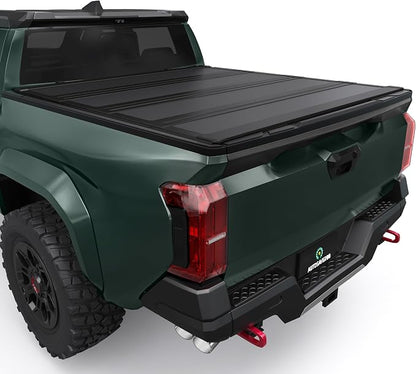 AUTOSAVER88 Low-Profile Hard Quad Fold Truck Bed Tonneau Cover Fit for Toyota Tacoma 2024-2026 (Excl. Trail Edition), 5ft Bed with Deck Rail System