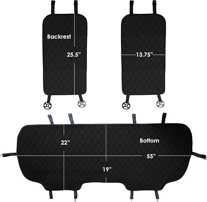 FH Group Car Seat Cushion Neosupreme Automotive Seat Cushions - Universal Fit, Rear Car Seat Cushion, Car Seat Cushions With Non-slip Silicone Backing for SUV, Sedan, Van Rear Set Black