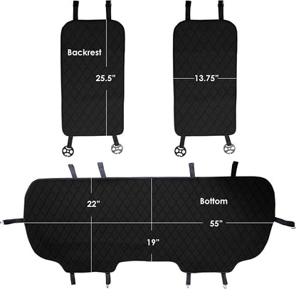 FH Group Car Seat Cushion Neosupreme Automotive Seat Cushions - Universal Fit, Rear Car Seat Cushion, Car Seat Cushions With Non-slip Silicone Backing for SUV, Sedan, Van Rear Set Black