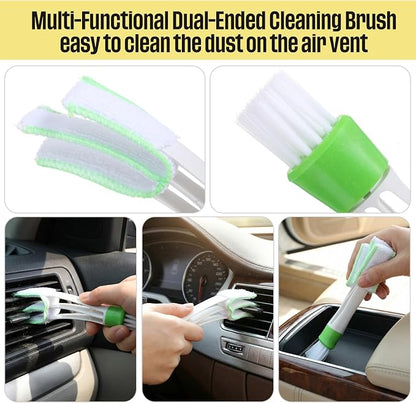 Lounsweer 4 Pcs Large Car Duster Set Microfiber Dust Cleaning Sets with Extendable Handle Exterior Duster Dashboard Detailing Brush Interior Exterior Cleaning Sets for Auto Truck Boat