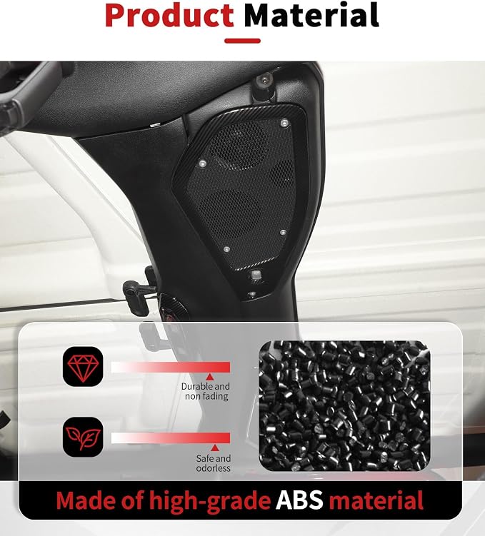 JWWY Carbon Fiber Interior Trim Kit Full Set Kit Decor Center Console Gear Shift Dashboard Panel,Door Window Switch Knob Speaker Cover Trim for 2024–2026 Jeep Wrangler JL JLU & Gladiator JT 28pcs