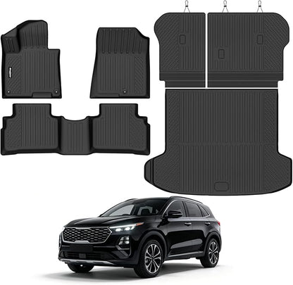 Floor Mats for 2026 Kia Sportage Gas (Not for Hybrid), Trunk Mat and Backrest Mat All Weather TPE Protector for Kia Sportage Accessories Floor Liner