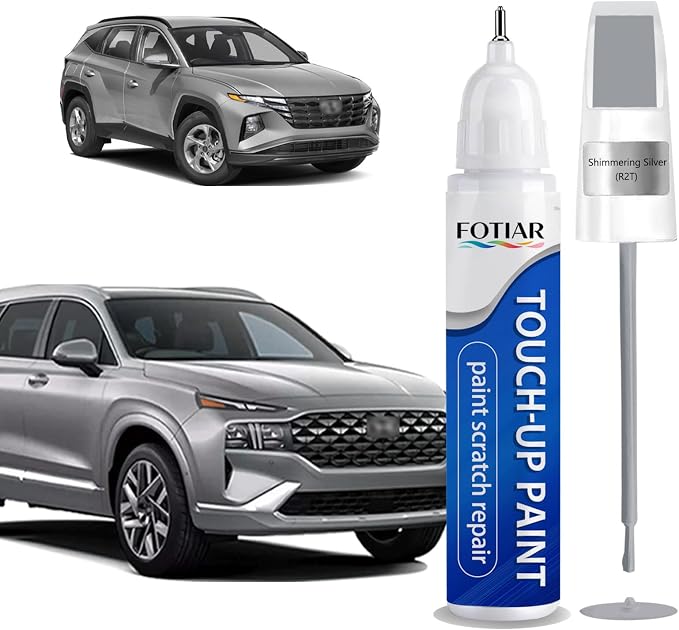 Shimmering Silver(R2T) Touch up Paint for Hyundai-Exact Match Scratch Repair Kit 2-In-1 Premium Car Paint Pen for Chips & Nicks