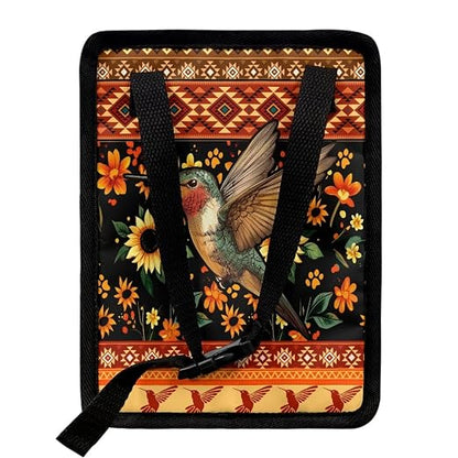 BIGCARJOB Tribal Hummingbird Car Trash Bags for Back Seat Auto Hanging Trash Can with Lid Car Trash Bag Storage Organizer Universal Car Trash Interior Accessories