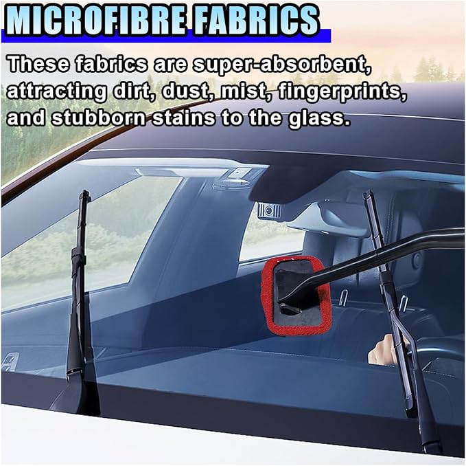 20PCS Microfiber Cloths for Car Windshield Cleaning Tool, Replaced Glass Cleaning Clothes, Interior Auto Window Cleaner Washing Bonnets, Washable & Reusable Microfiber Pads Cover Kit (Square)