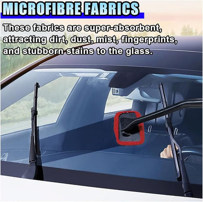 20PCS Microfiber Cloths for Car Windshield Cleaning Tool, Replaced Glass Cleaning Clothes, Interior Auto Window Cleaner Washing Bonnets, Washable & Reusable Microfiber Pads Cover Kit (Square)