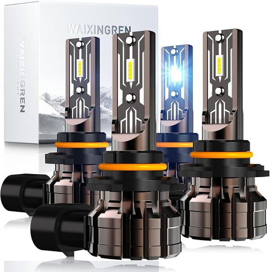 Bulb, 26000LM Super Bright 6500K 800% Brighter Bulbs with Turbo Fan, IP68 Waterproof, Plug-N-Play (9005+9006)