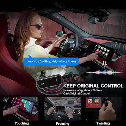 2-in-1 CarPlay Android Auto Wireless Adapter, Plug and Play, No Delay,Plug & Play,CarPlay Converter Dongle for Apple Wired CarPlay Cars & for iPhone iOS 10+, USB & USB C