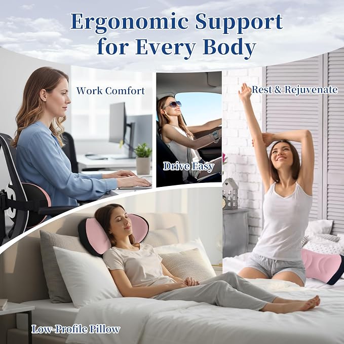 Lumbar Support Pillow for Office Chair - Lumbar Pillow for Car, Memory Foam Ergonomic Lumbar Support Pillow for Car Back Support for Office Chair Back Support Cushion