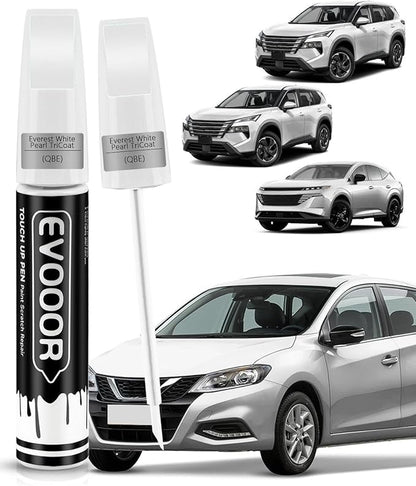 Touch Up Paint Compatible with Nissan Exact Match 2 in 1 Touch up Paint for Chips and Nicks Repair (Everest White Pearl Tricoat(QBE))