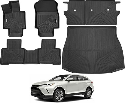 Custom Fit Floor Mats for Toyota Venza 2021-2026, All Weather TPE Floor Liners with Trunk Mat & Backrest Protectors, Odorless Full Set Interior Accessories
