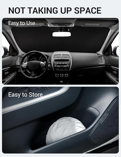 Proadsy 2026 Upgrade Windshield Sun Shade Custom Fit Mitsubishi Outlander Sport 2011-2025 2026 4-Layer Foldable Front Sunshade Protector Sun Visor Blocks UV Rays Keep Car Cooler