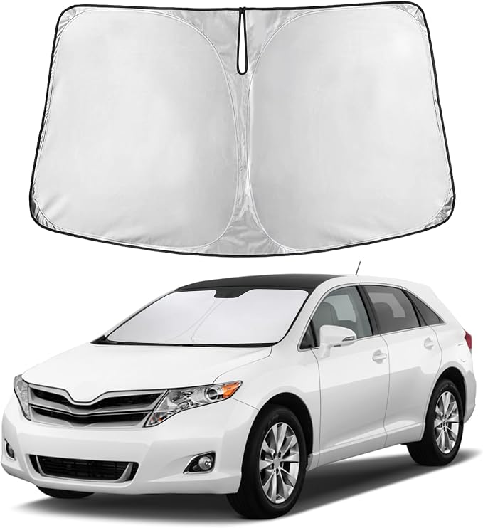 EcoNour Windshield Sunshade Compatible for Toyota Venza 2009-2013 2014 2015, Sun Visor for Front Windshield & Window Sun Shade Cover, UV Heat Blocker & Protector, Car Accessories