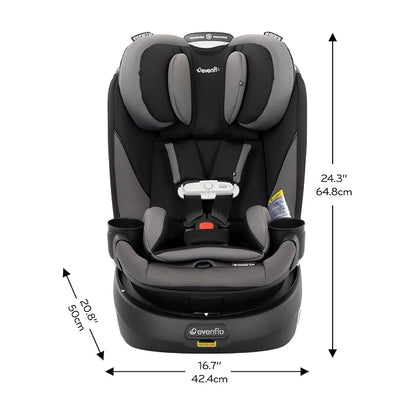 Evenflo Gold Revolve360 Slim 2-in-1 Rotational Car Seat with SensorSafe (Obsidian Black)