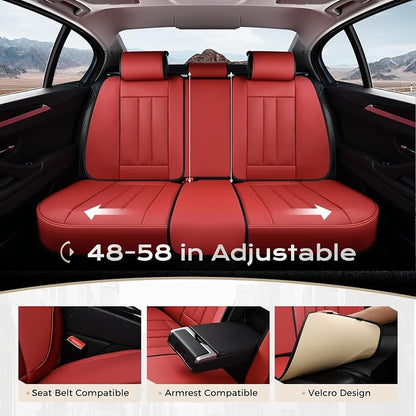 Coverado Car Seat Covers Front Set, Luxury Nappa Leather Seat Covers Universal Fit Waterproof Non-Slip Breathable Automotive Seat Protectors for Cars, SUVs, Trucks