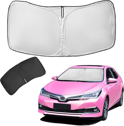 for Toyota Corolla 2014-2019 Sun Shade Sunshade Windshield Cover 4-Layers Front Window Shade Custom Fit Corolla Sun Visor Shades - 240T Retractable Shade Blocks UV Rays Car Accessories