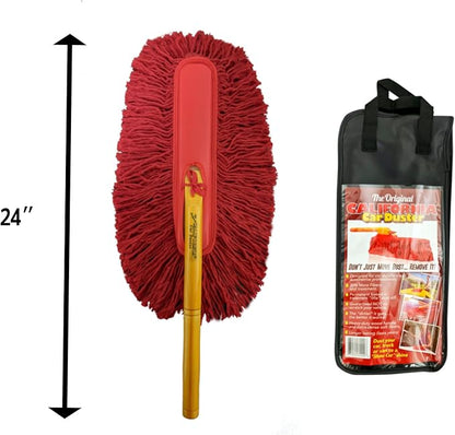 California Car Duster 62442 Standard Car Duster with Wooden Handle,Red
