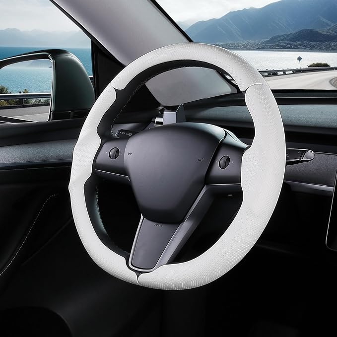 Steering Wheel Cover for Tesla Model 3(2017-2023) Model Y(2020-2024), Steering Wheel Accessories for Tesla Model 3/ Y