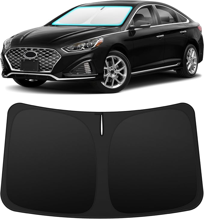 INSAUTO Custom Fit Windshield Sun Shade Accessories for Hyundai Sonata 2015-2019, Foldable Front Window Sunshade, UV & Heat Reflector, Keeps Interior Cool, Includes Storage Bag