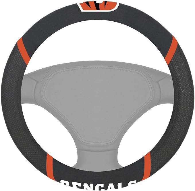 FANMATS NFL Unisex-Adult Embroidered Steering Wheel Cover