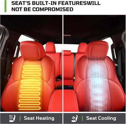 Fit for Tacoma 2024-2026 Car Seat Covers,Custom Car Seat Covers Full Set-5 Seat Car Seat Protector,Waterproof Comfortable Luxury Leather Seat Covers-Full Coverage Automotive Seat Covers Design(Red)