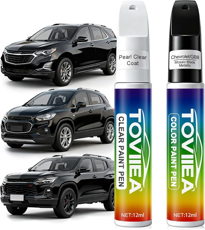 Mosaic Black Metallic(GB8/WA384A) Touch Up Paint Compatible with Chevrolet,2-In-1 Car Scratch Remover Pen,Car Paint Scratch Repair Kit for Scratches,Chips & Nicks,2-PCS SET