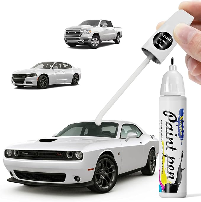 PWD/JWD Ivory White/Vice White Touch Up Paint Compatible with Dodge, DIY Car Paint Scratch Repair, Automotive Paints, Quick & Easy Fix Scratch Repair for Challenger/Durango/Charger/Journey/150