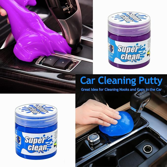 2-Pack Car Cleaning Gel, Universal Interior Detailing Putty Slime, Dust Remover for Car Vents, Dashboard & Keyboard, Ideal Gift for Men & Women