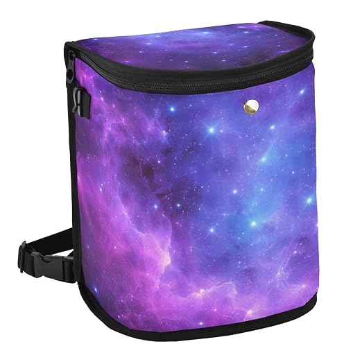 senya Car Trash Can, Garbage Can, Waste Basket - Leak-Proof, 11" x 9" x 7", Purple, Fabric, 693 Cubic Inches