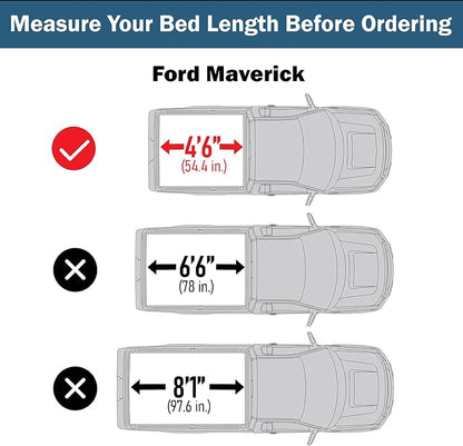 Hard Tri-Fold Truck Bed Tonneau Cover Compatible with 2022-2026 Ford Maverick 4.6ft Bed (54.4")