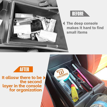 TACORBO Center Console Organizer Compatible with Kia Sportage 2023 2024 2025 2026 NQ5 Accessories, 5th Generation Sportage Armrest Insert Tray Secondary Storage Box floor mats, ABS Material Black Line