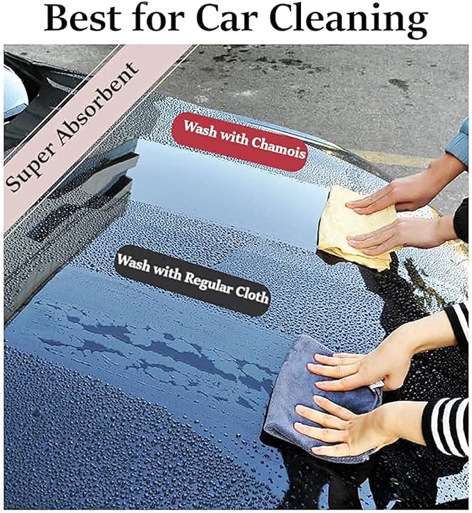 SHEEPSKIN ELITE Chamois Car Drying Towel XL Mega Size (5.7-6.2 sq ft) Chamois Cloth for Car Wash Towels Drying Real Leather Absorbent Fast Drying Natural Chamois Car Wash Cloth (5.7-6.2 sq ft)