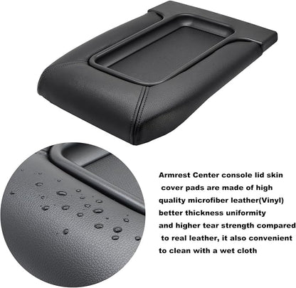 NHILES Center Console Lid Replacement Kit for 1999 2000 2001 2002 2003 2004 2005 2006 2007 Silverado/Avalanche/Suburban/Sierra/Yukon Replaces Number 19127364, 19127365, 19127366 (Black)