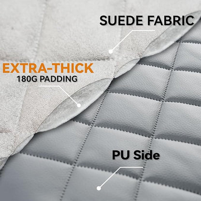 Waterproof Car Front Seat Cover for Dogs, PU Leather Car Seat Protector for Pets,Nonslip Scratchproof Front Passenger seat Covers Fits for Cars, Trucks, SUVs (Grey, Front Seat Cover)